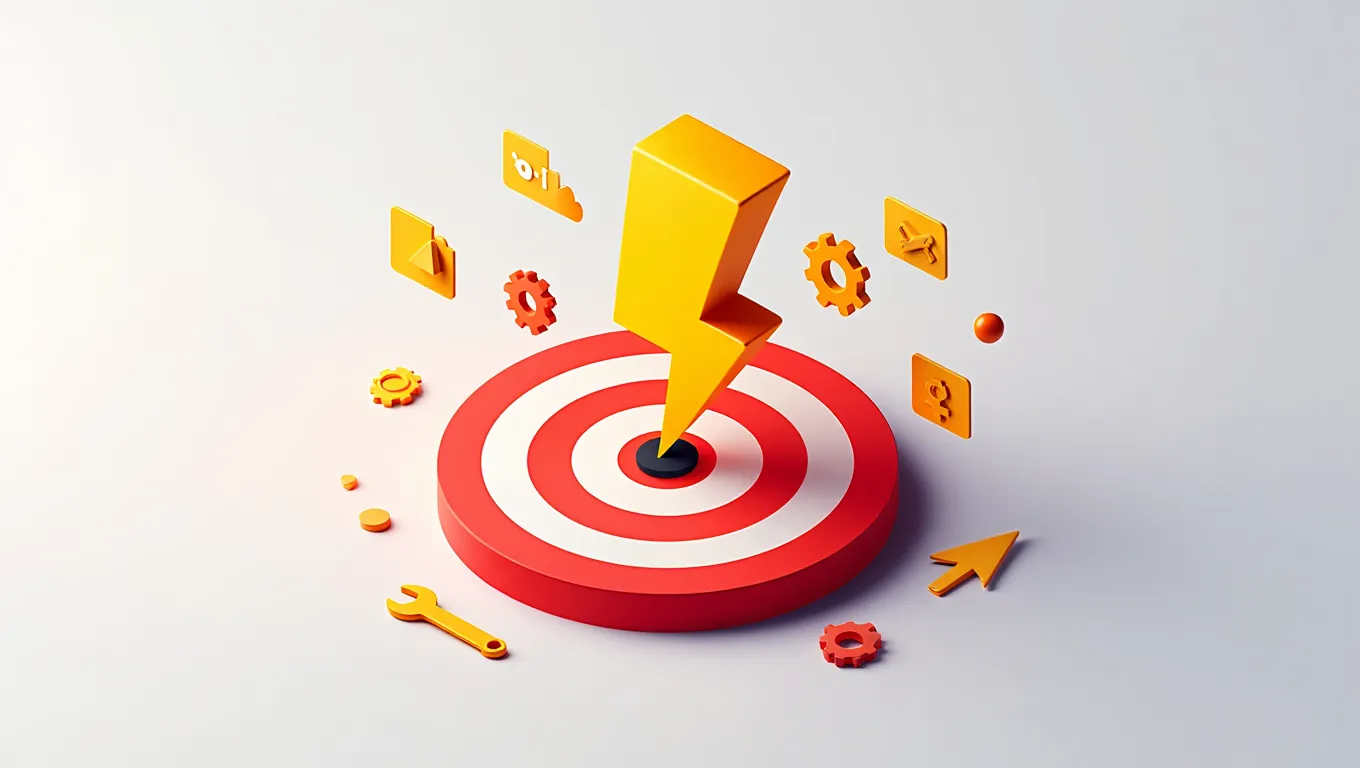 Lightning bolt hitting target representing quick SASS to CSS conversion solutions for immediate project needs